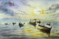 Shaima umer, 14 x 22 Inch, Water Color on Paper, Seascape Painting, AC-SHA-035